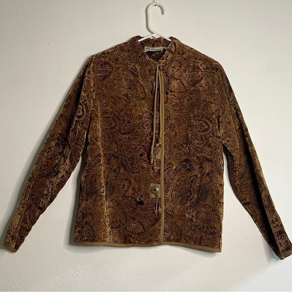 Flashback brocade jacket w/ drawstring neckline, … - image 3